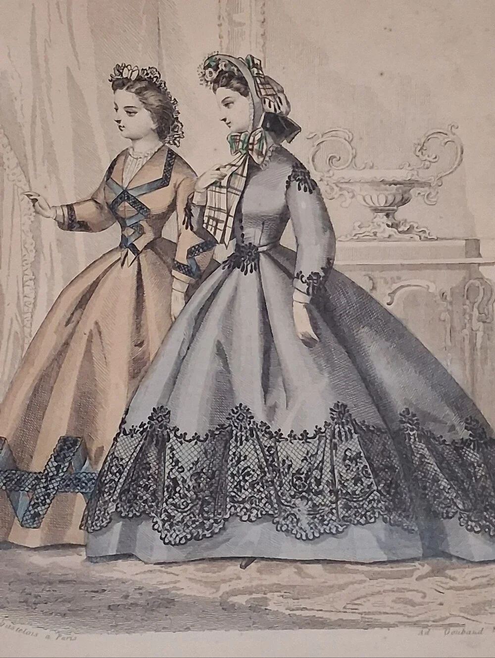 Vintage Framed Fashion Prints From The Englishwoman Domestic Magazine 1864